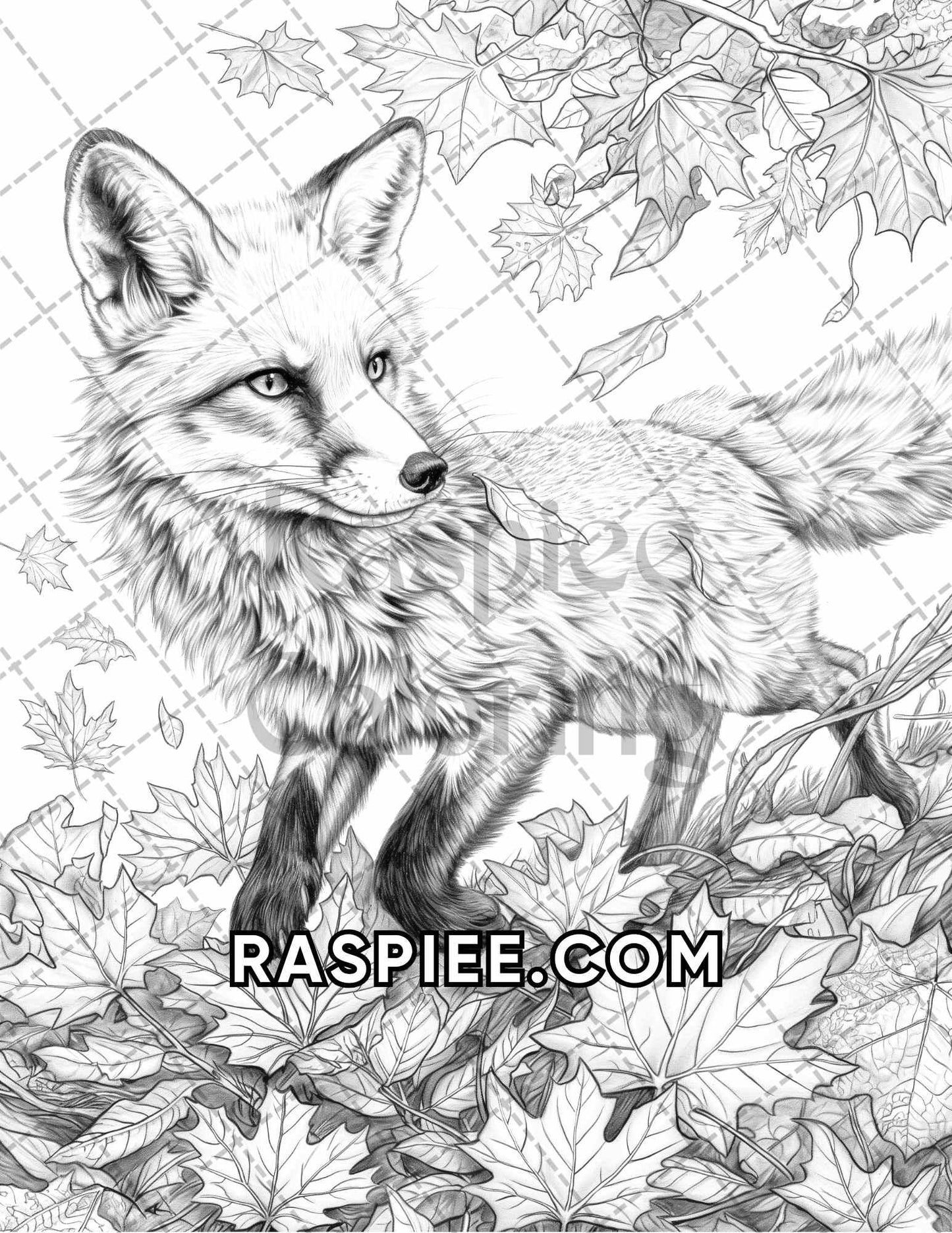 60 Relaxing Autumn Grayscale Adult Coloring Pages Printable PDF Instant Download