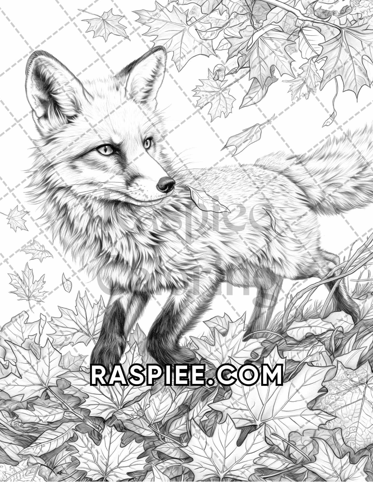 60 Relaxing Autumn Grayscale Adult Coloring Pages Printable PDF Instant Download