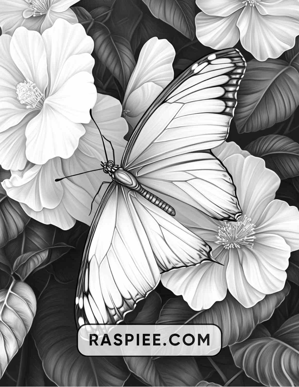 Insects and Flowers Adult Coloring Pages