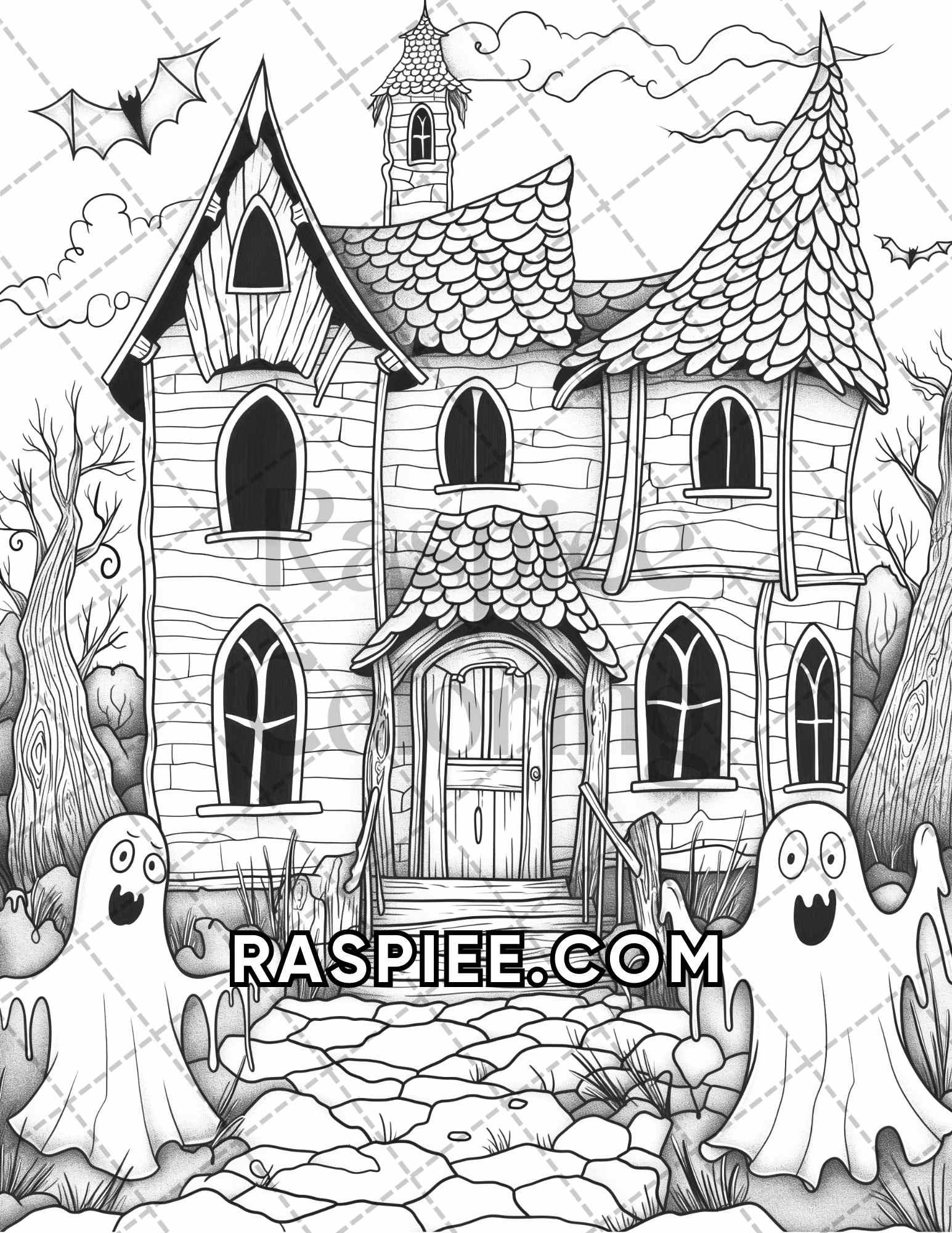 60 Relaxing Autumn Grayscale Adult Coloring Pages Printable PDF Instant Download