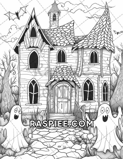 60 Relaxing Autumn Grayscale Adult Coloring Pages Printable PDF Instant Download