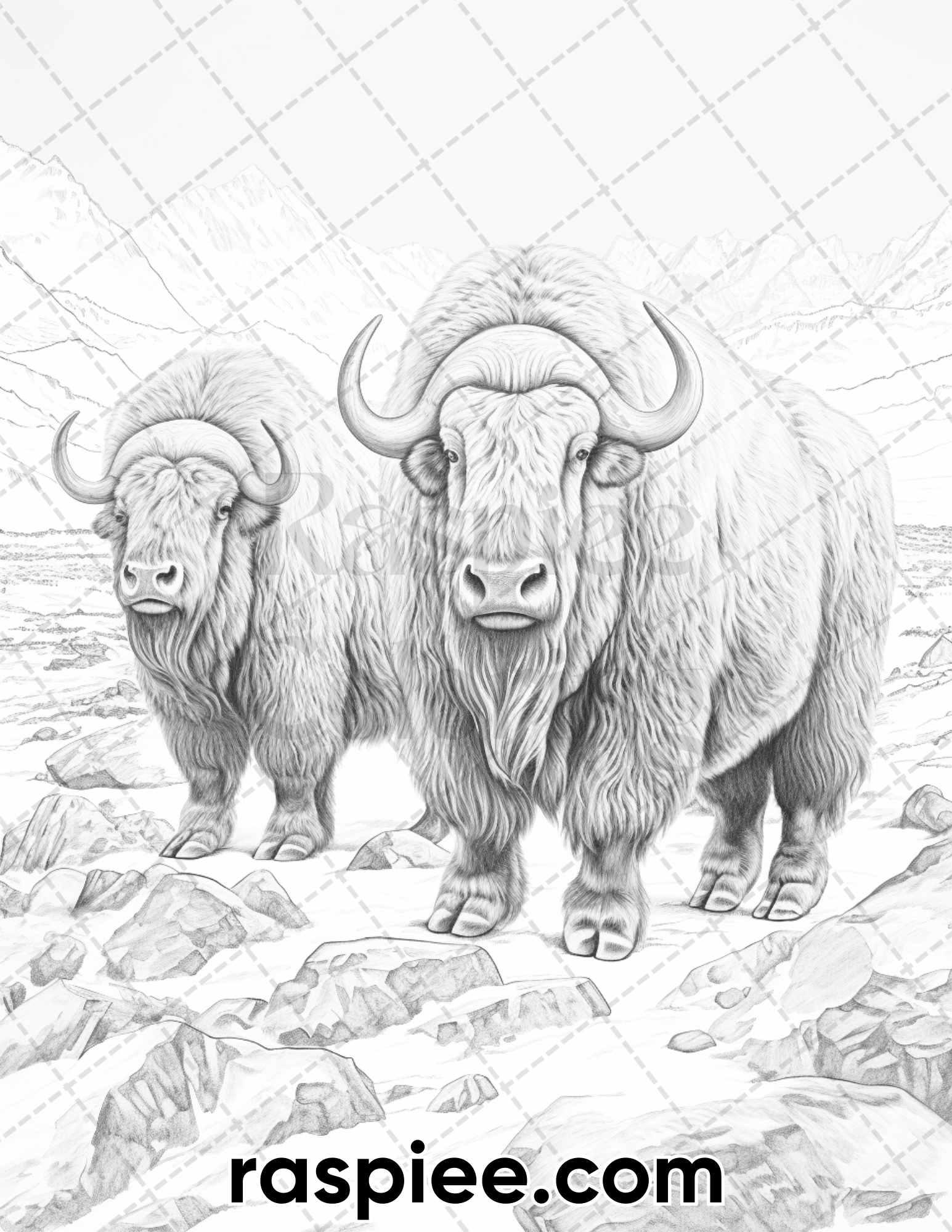 55 Winter Wildlife Grayscale Coloring Pages for Adults, Printable PDF Instant Download