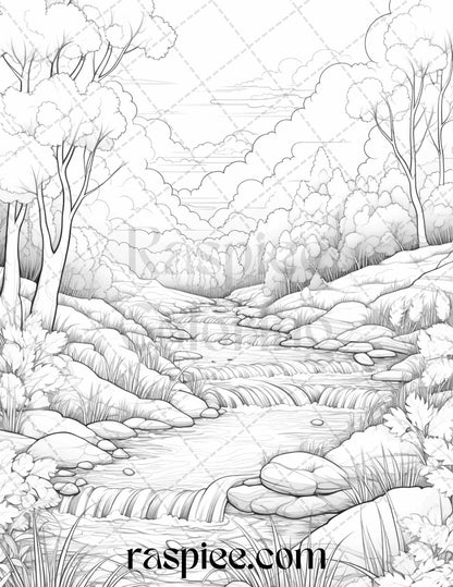Autumn Vibes Grayscale Coloring Pages Printable for Adults, PDF File Instant Download