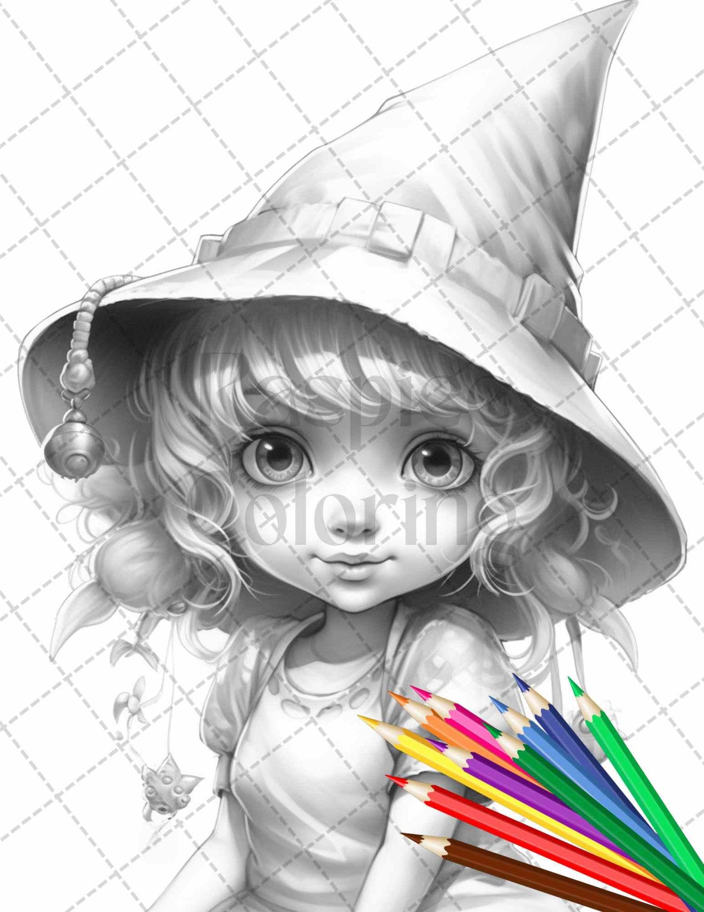 41 Adorable Gnome Girls Grayscale Coloring Pages Printable for Adults and Kids, PDF File Instant Download