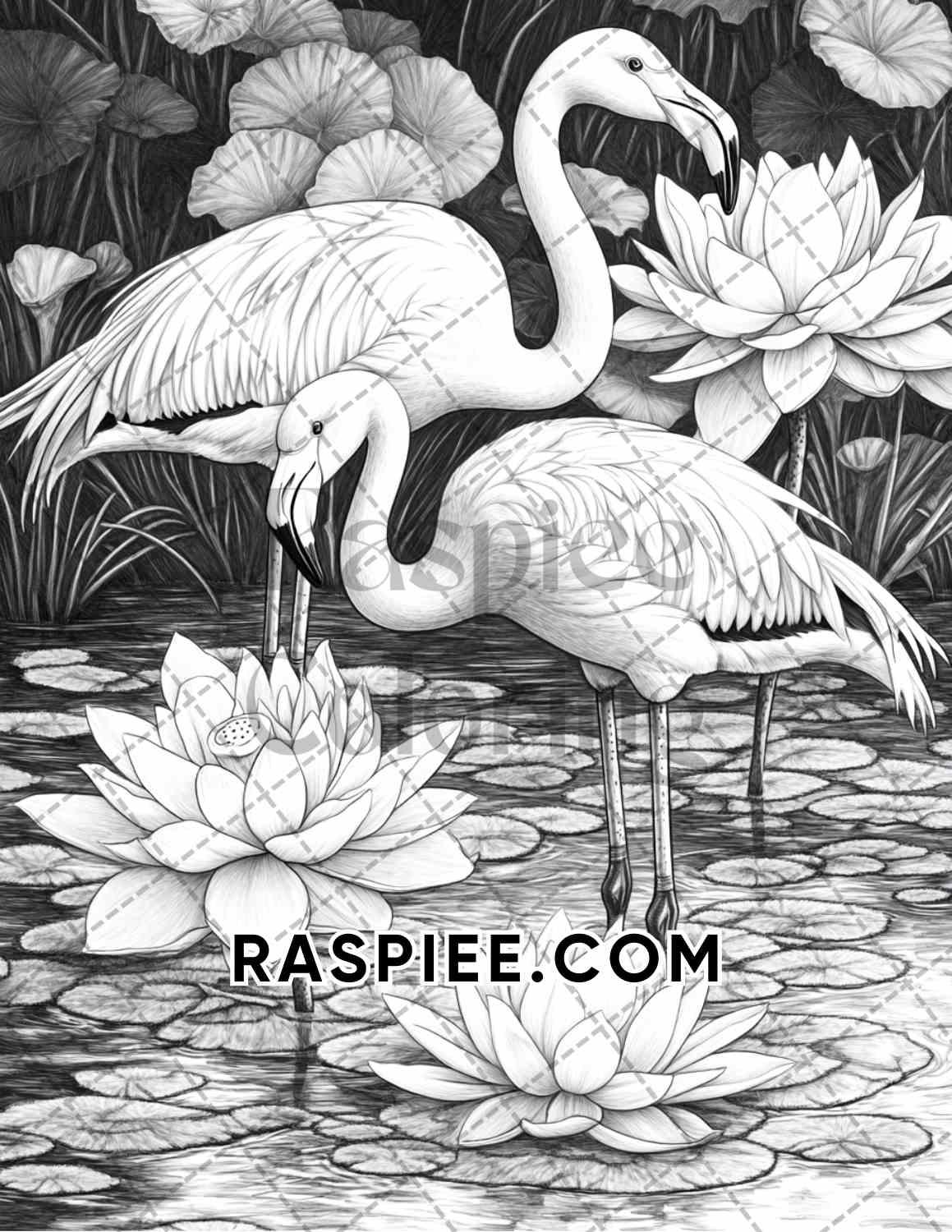 Flowers and Birds Adult Coloring Pages Printable PDF Instant Download