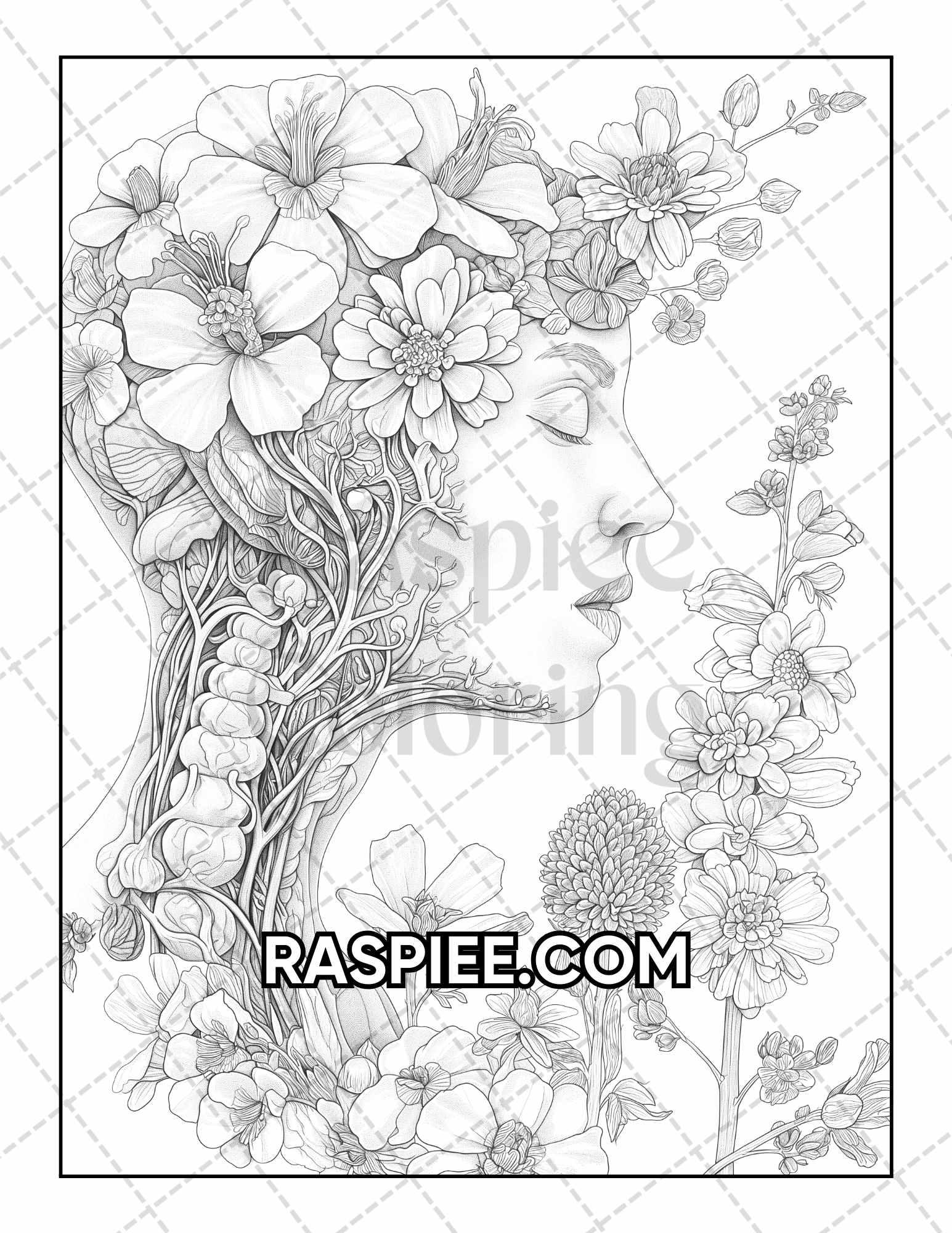 50 Botanical Anatomy Adult Coloring Pages Printable PDF Instant Download