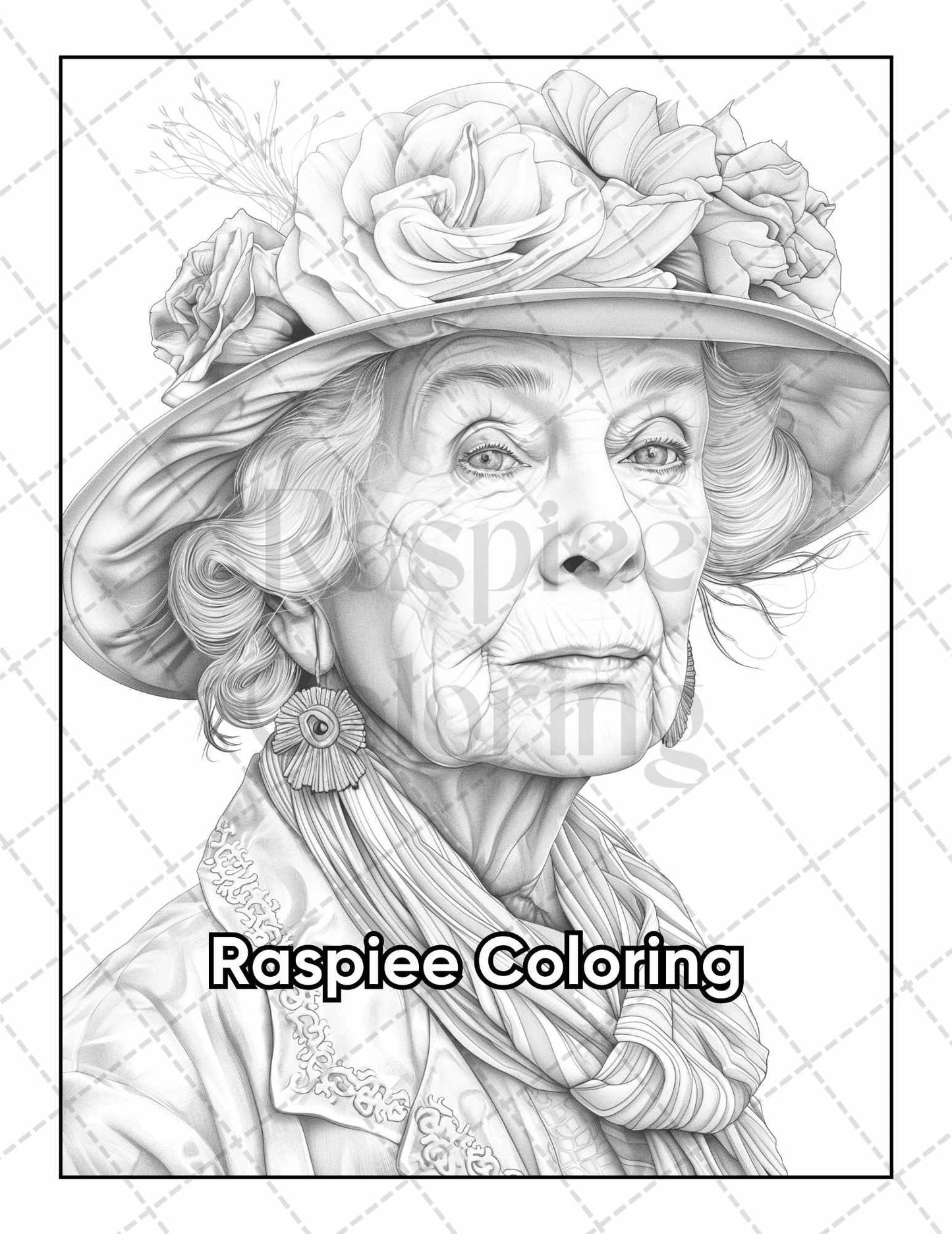 50 Victorian Portrait Adult Coloring Pages Printable PDF Instant Download