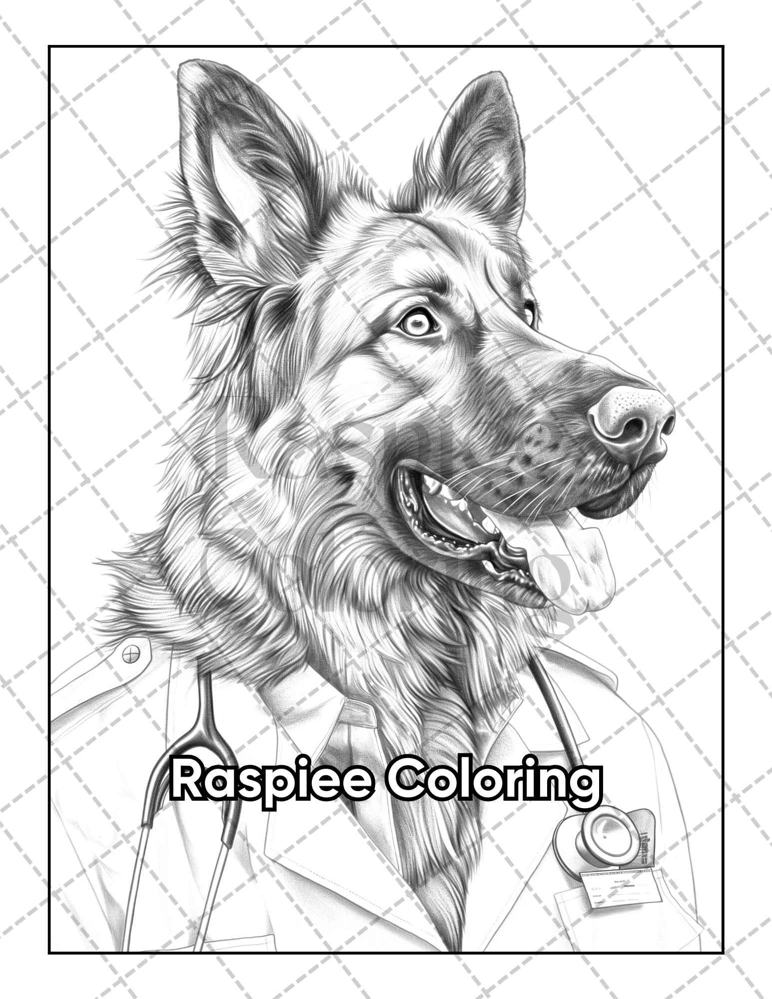 50 Dogs Dressed Up Adult Coloring Pages Printable PDF Instant Download