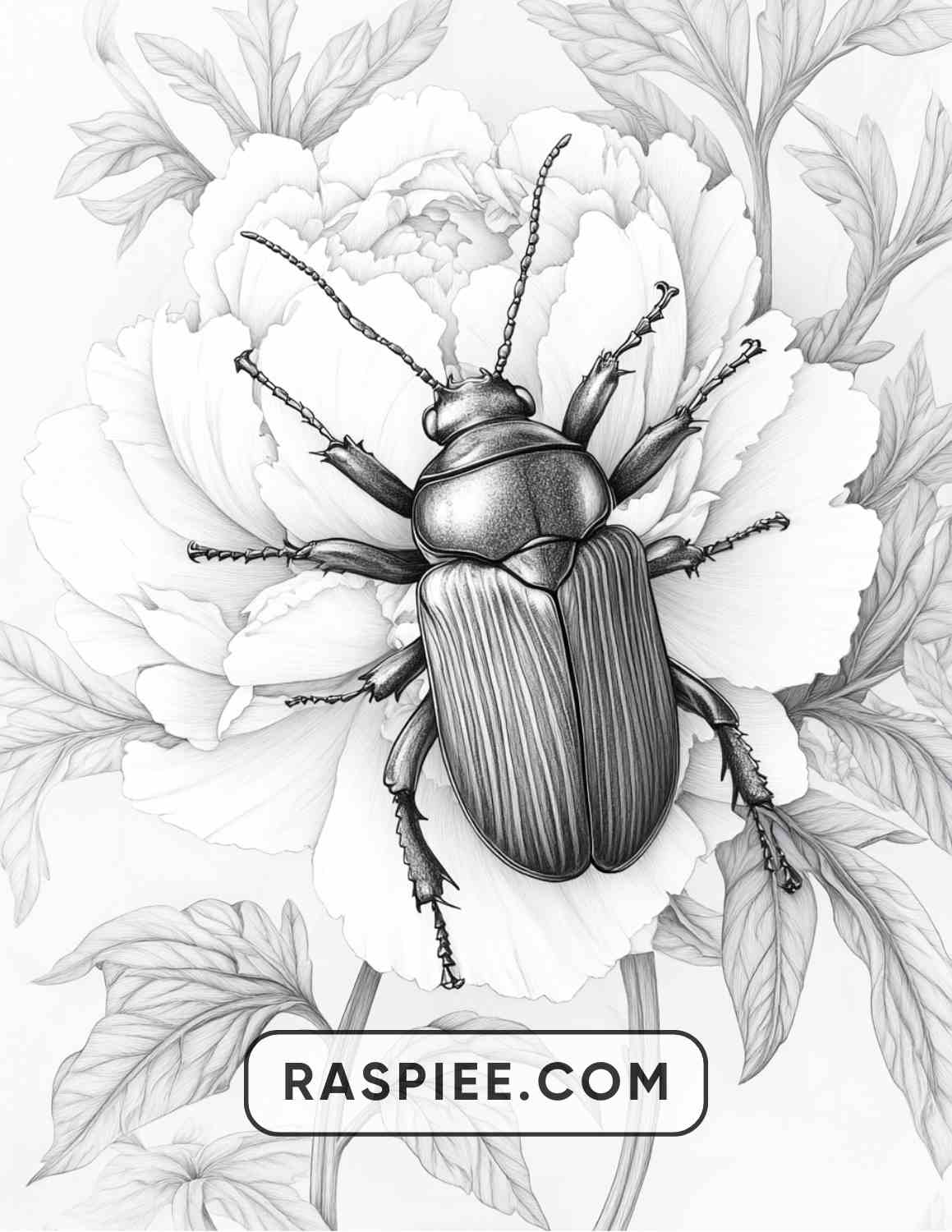 Insects and Flowers Adult Coloring Pages