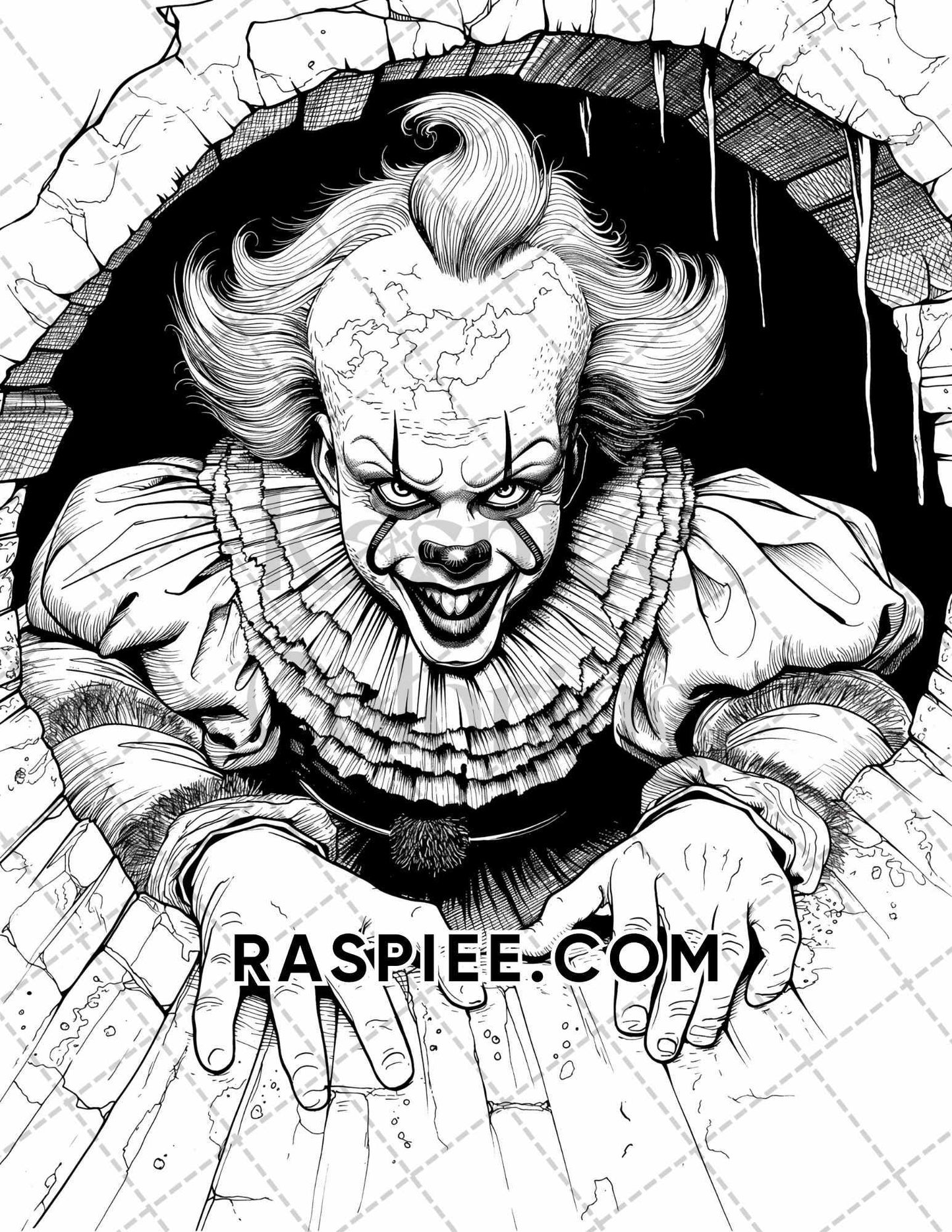 Freak Of Horror Halloween Adult Coloring Pages Printable PDF Instant Download