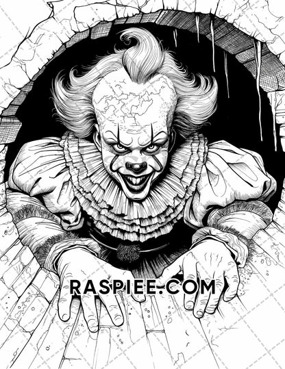 Freak Of Horror Halloween Adult Coloring Pages Printable PDF Instant Download