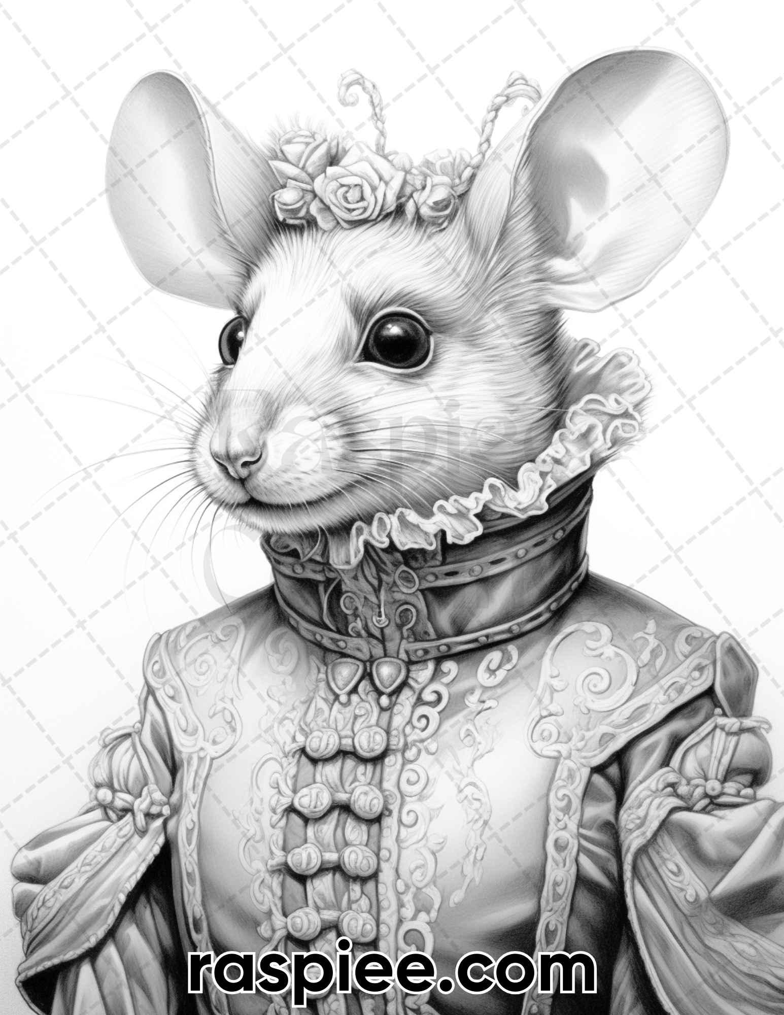 80 Gothic Animals Grayscale Adult Coloring Pages, Printable PDF Instant Download