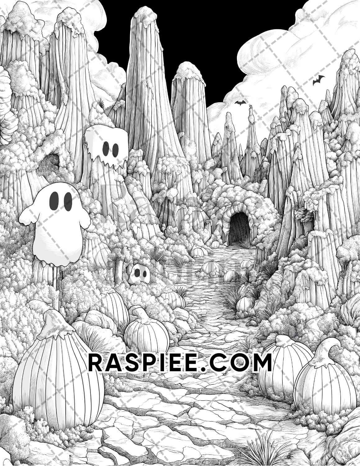 Halloween Surreal Adult Coloring Pages Printable PDF Instant Download