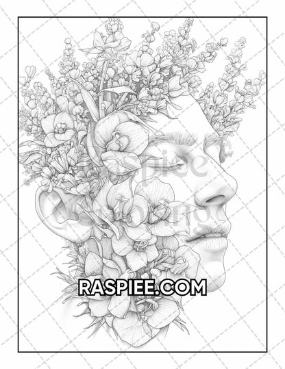 50 Botanical Anatomy Adult Coloring Pages Printable PDF Instant Download