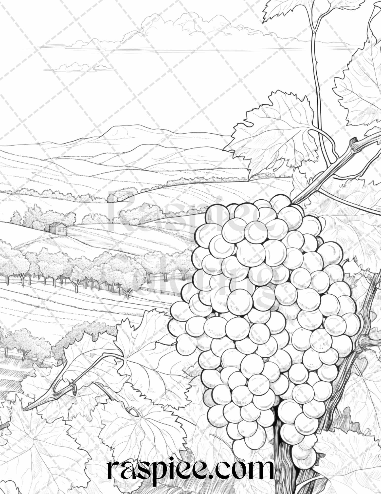 Autumn Vibes Grayscale Coloring Pages Printable for Adults, PDF File Instant Download
