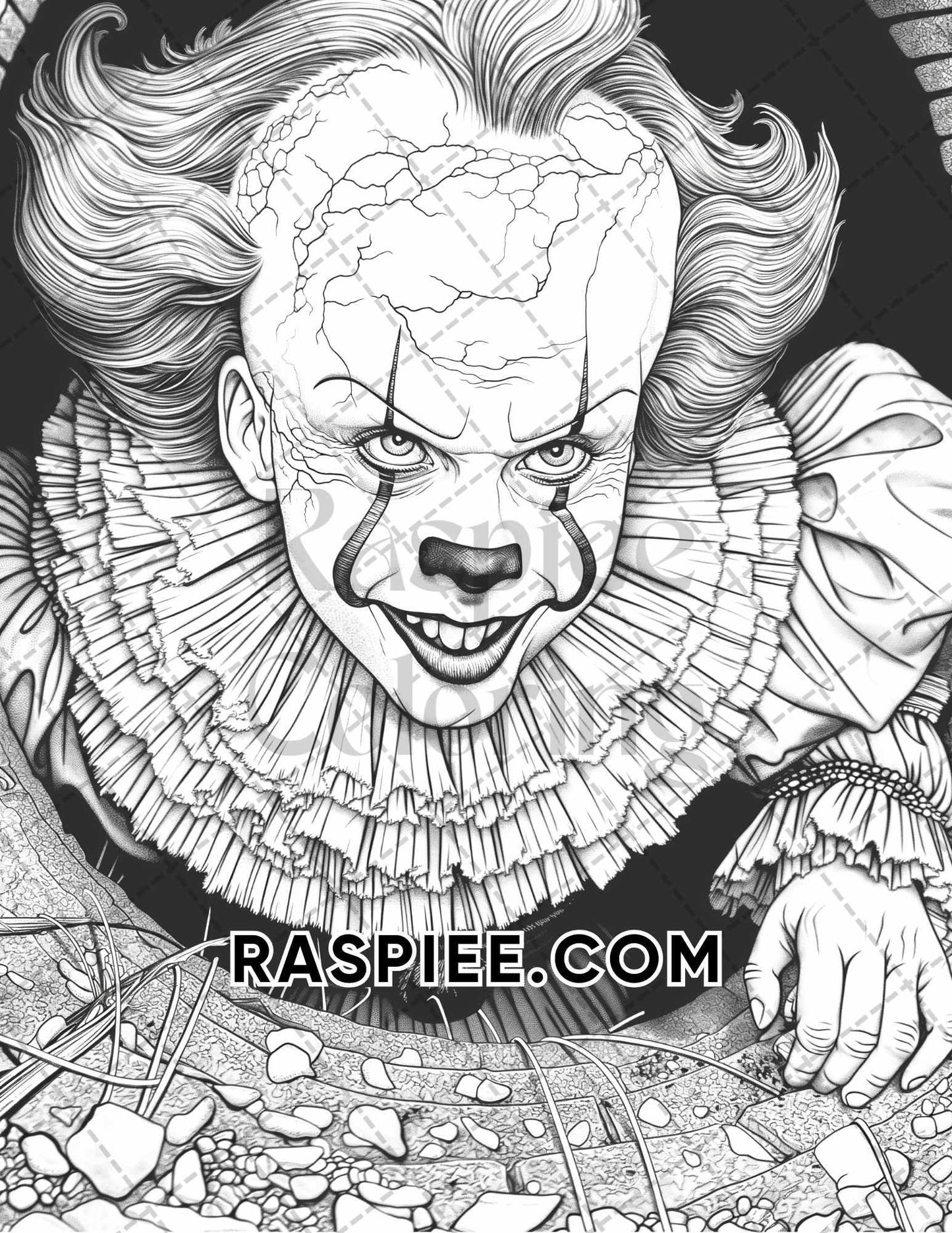 Freak Of Horror Halloween Adult Coloring Pages Printable PDF Instant Download
