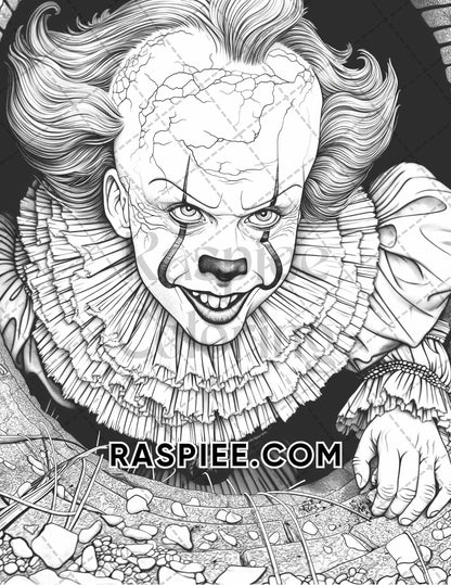 Freak Of Horror Halloween Adult Coloring Pages Printable PDF Instant Download