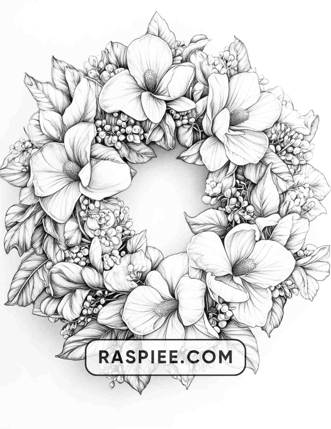 72 Christmas Wreaths Adult Coloring Pages