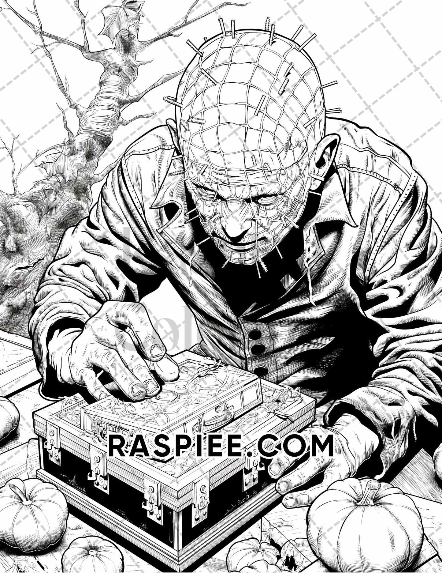 Freak Of Horror Halloween Adult Coloring Pages Printable PDF Instant Download