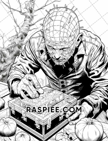 Freak Of Horror Halloween Adult Coloring Pages Printable PDF Instant Download