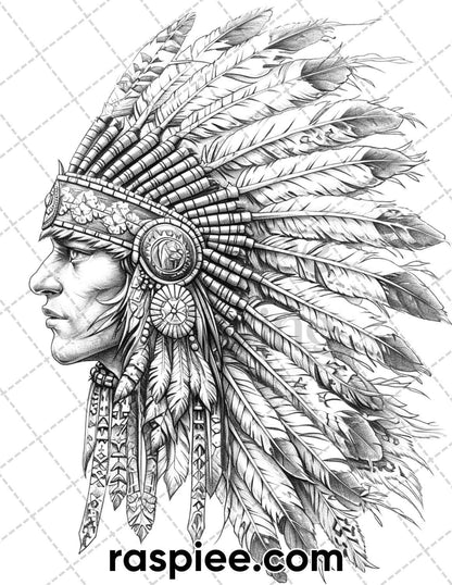 62 Classic American Tattoos Grayscale Adult Coloring Pages, Printable PDF Instant Download