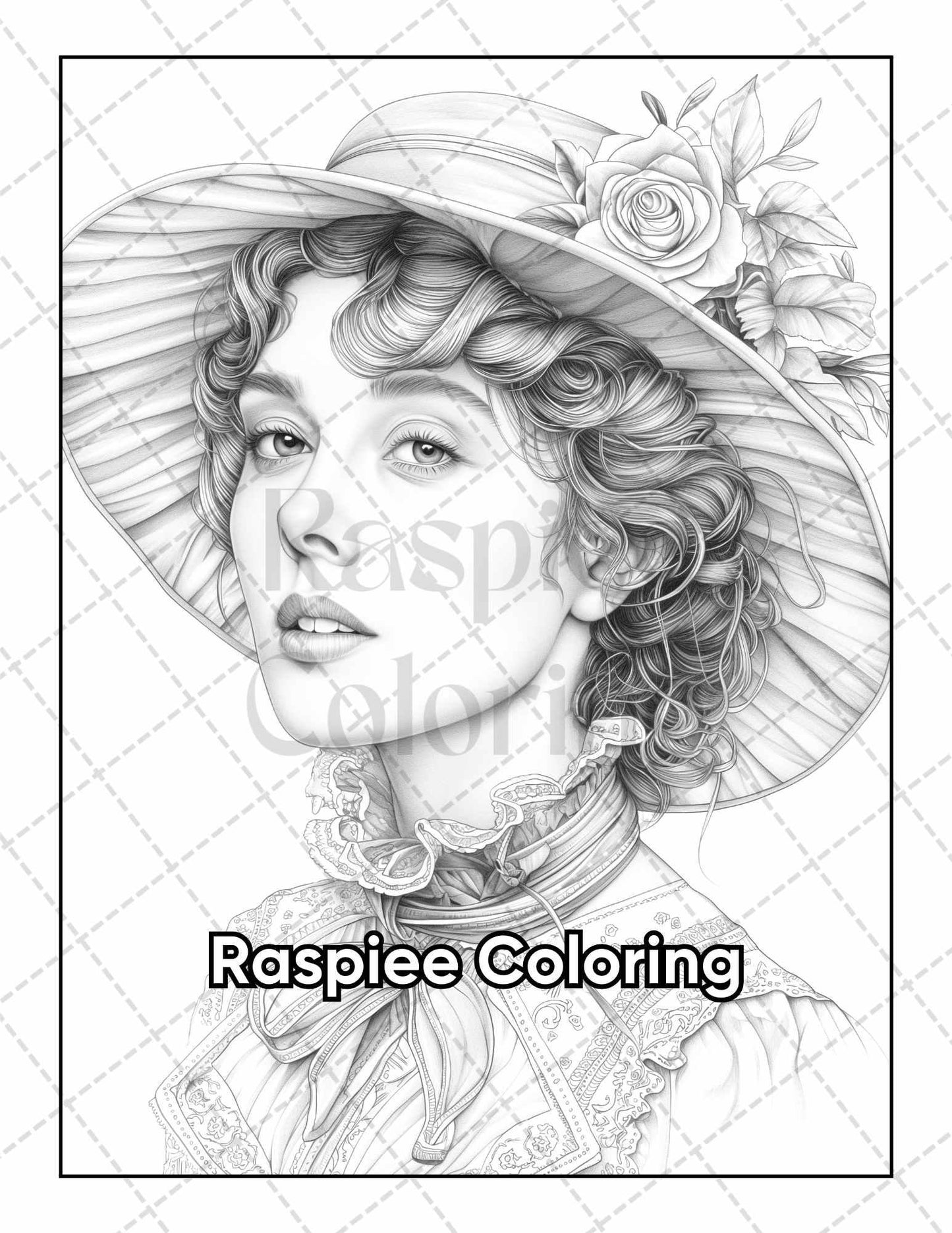 50 Victorian Portrait Adult Coloring Pages Printable PDF Instant Download