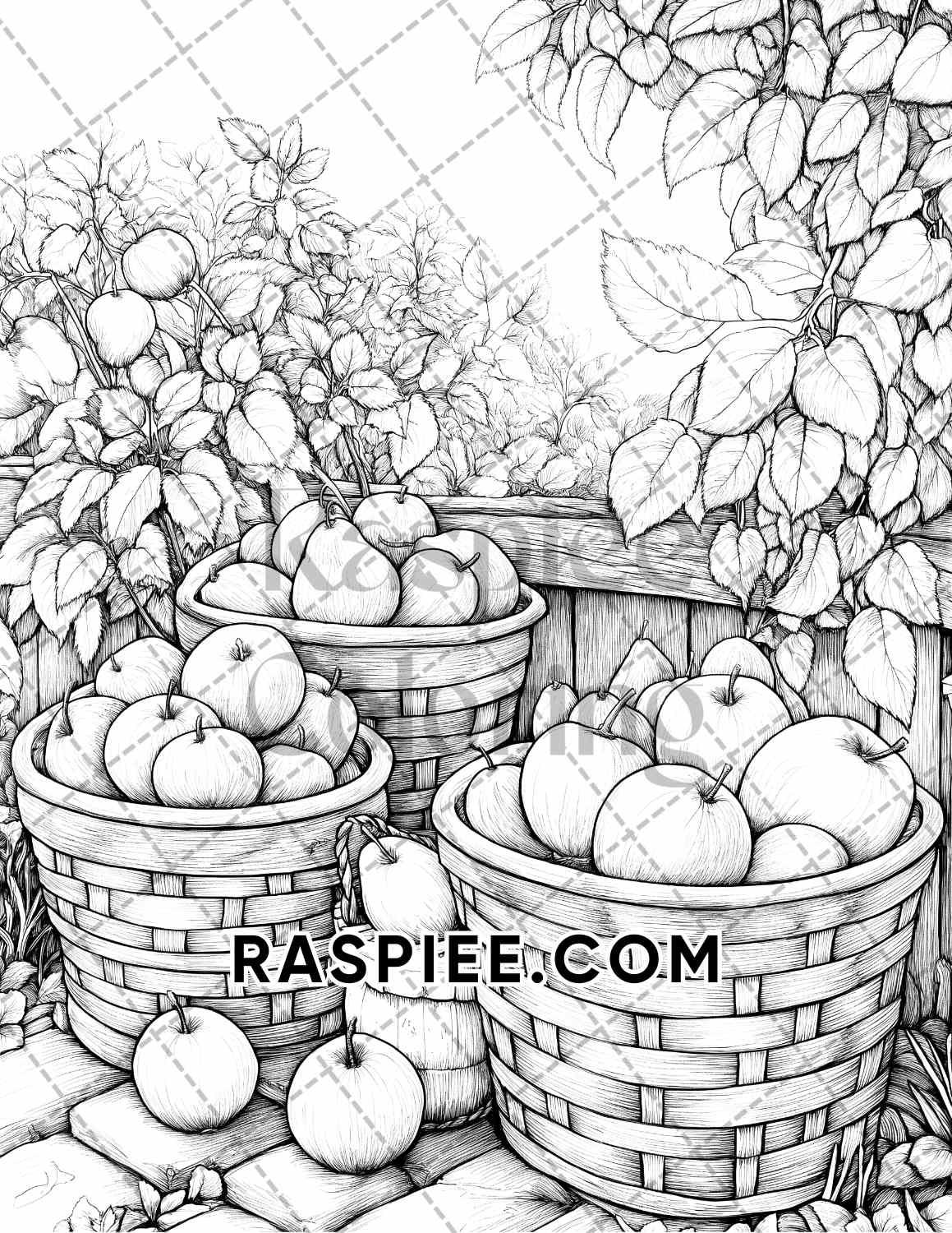 Autumn Charm Adult Coloring Pages Printable PDF Instant Download