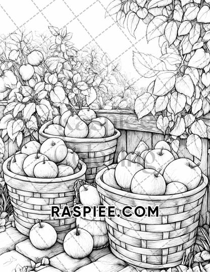 Autumn Charm Adult Coloring Pages Printable PDF Instant Download