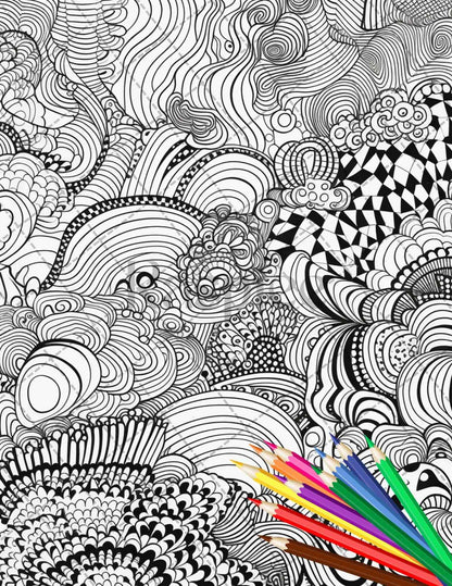 Psychedelic Trippy Coloring Book Printable for Adults, Grayscale Coloring Page, PDF File Instant Download