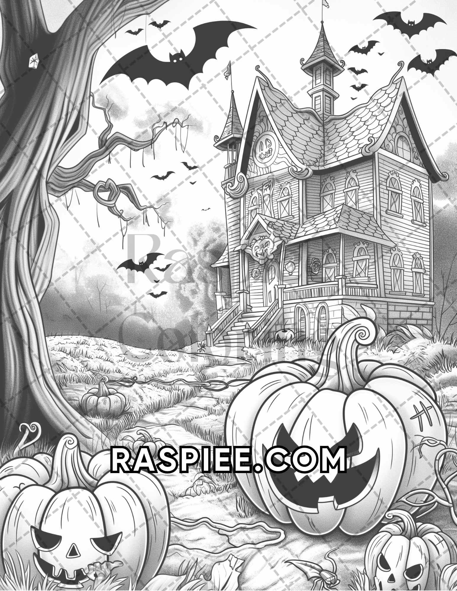 60 Relaxing Autumn Grayscale Adult Coloring Pages Printable PDF Instant Download