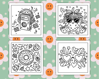 127 Bold and Easy Cute Groovy Coloring Pages