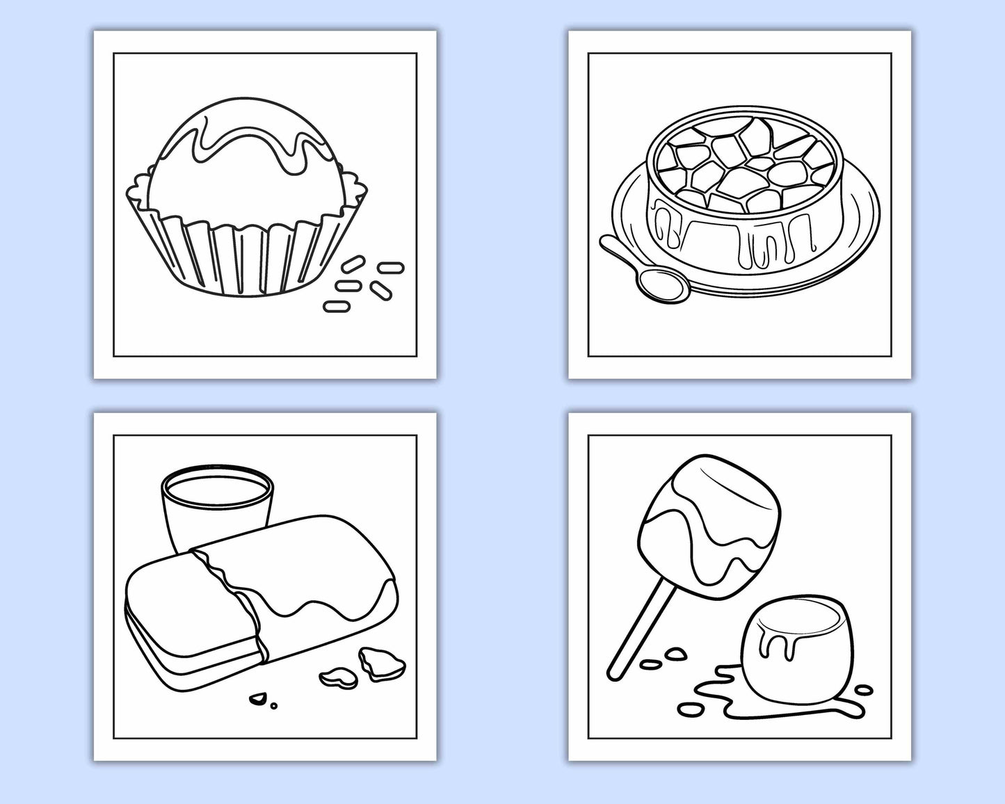 88 Bold and Easy Dessert Coloring Pages