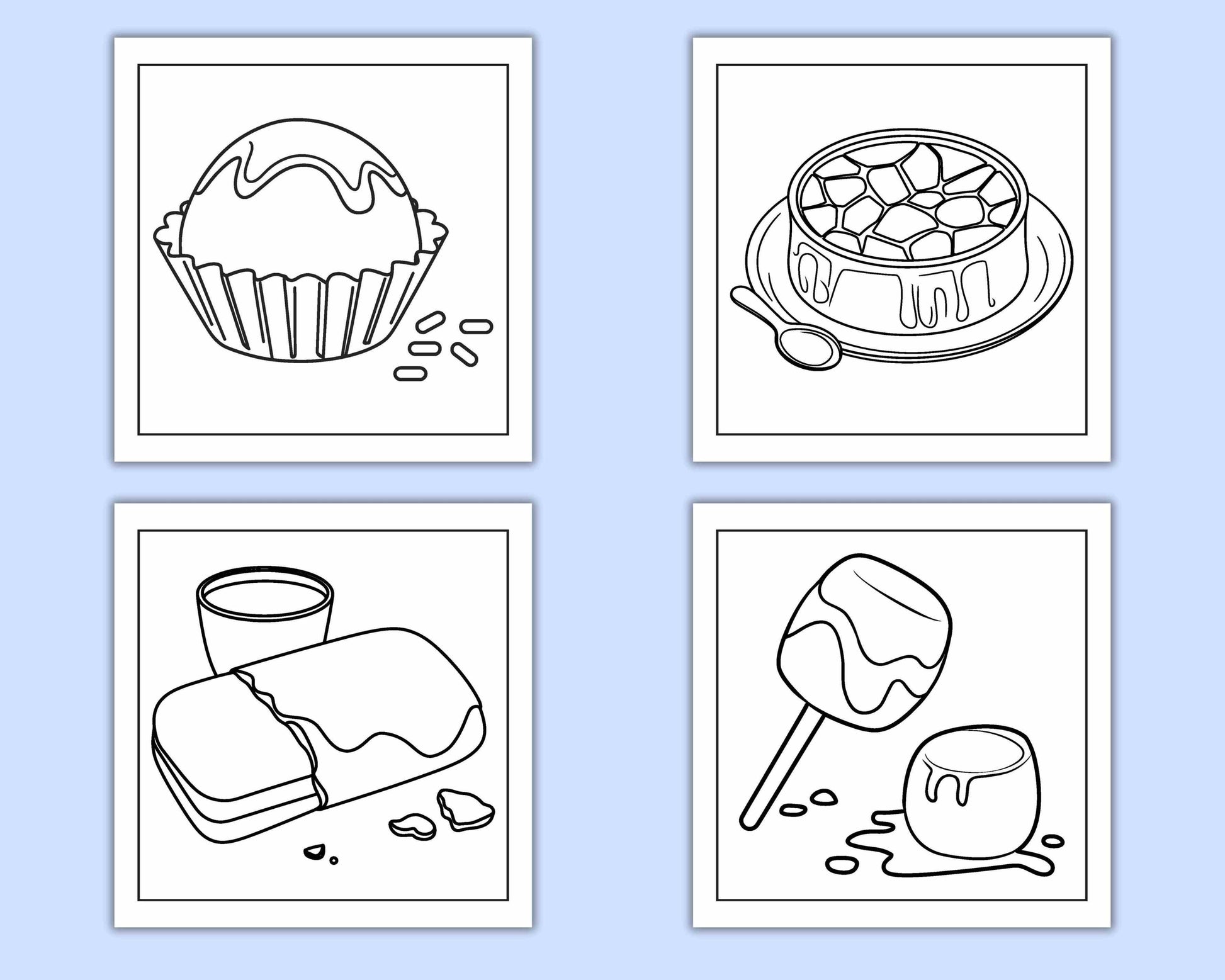 88 Bold and Easy Dessert Coloring Pages