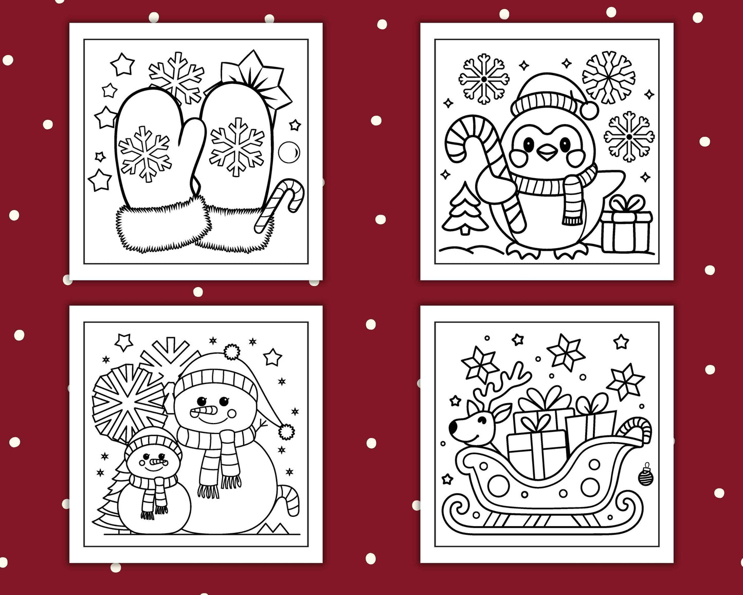 69 Bold and Easy Cozy Christmas Coloring Pages