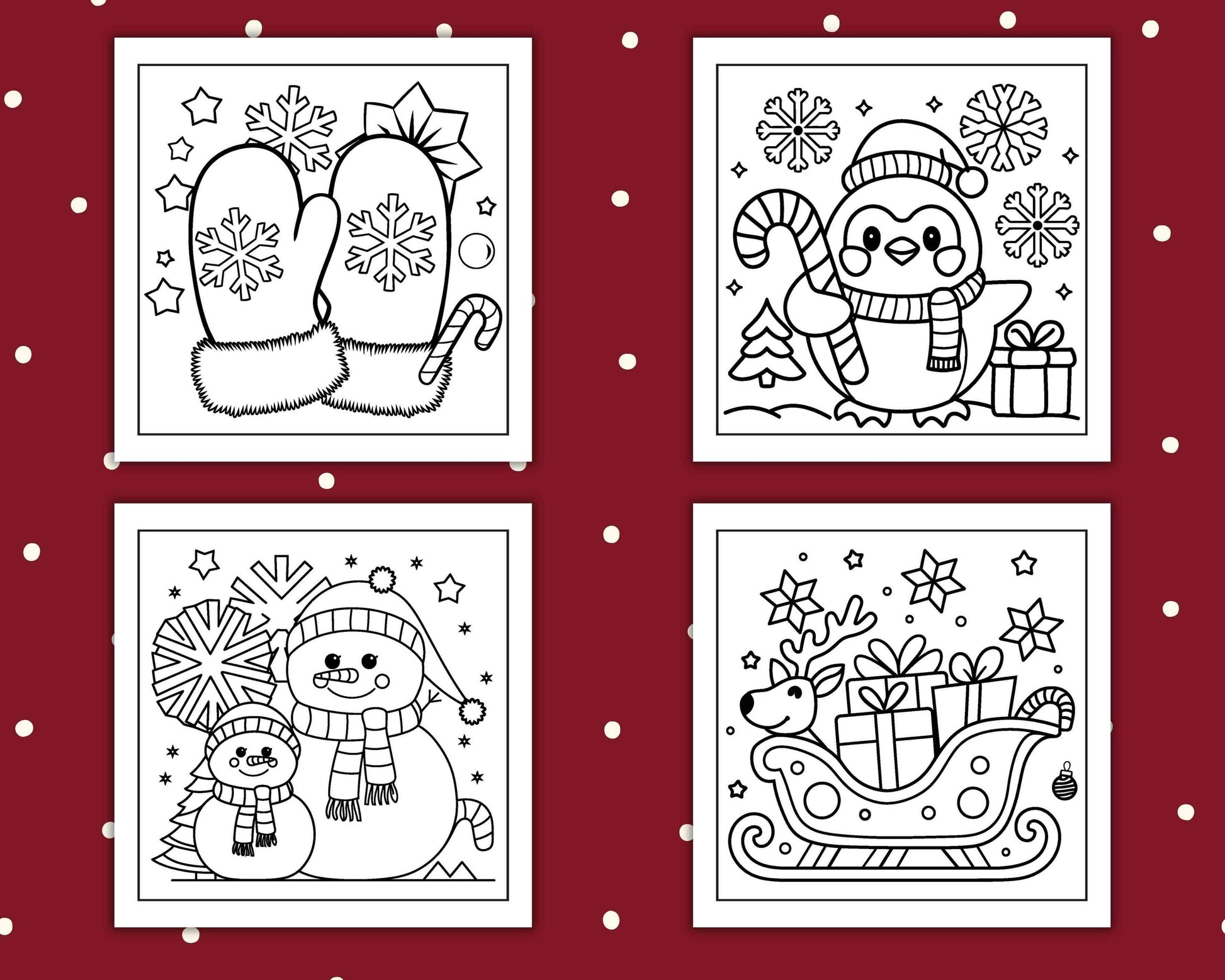 69 Bold and Easy Cozy Christmas Coloring Pages