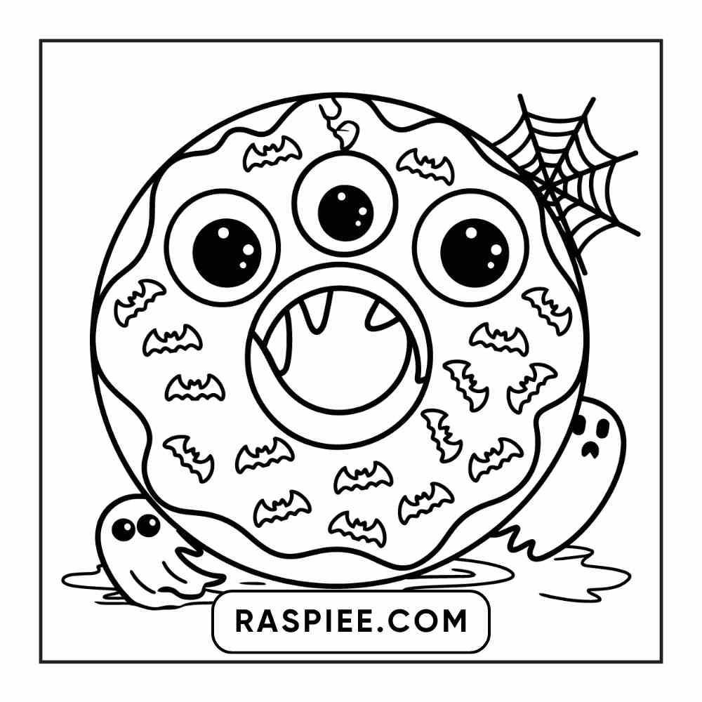 100 Bold Easy Spooky Food & Drinks Coloring Pages Printable PDF Instant Download