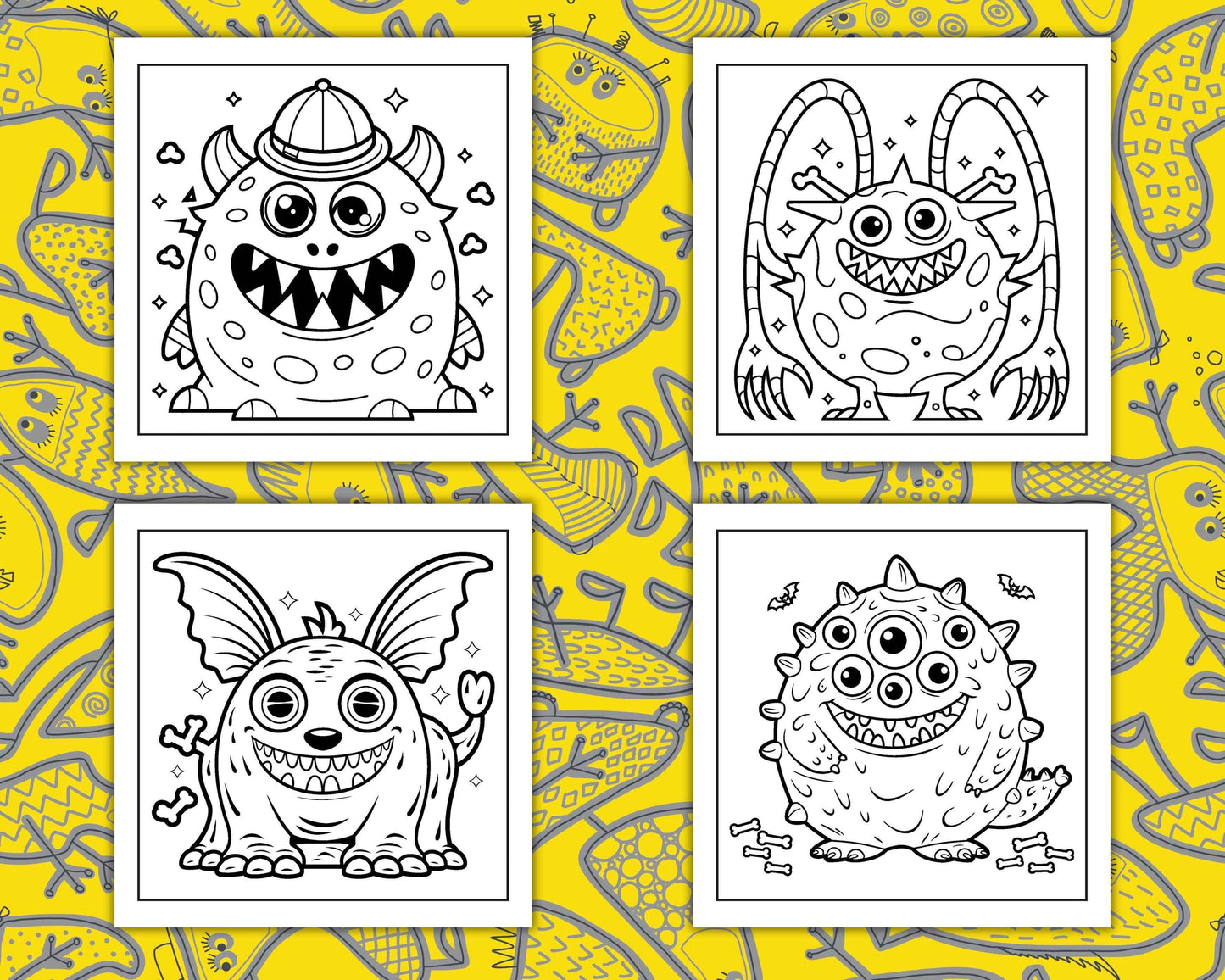 90 Bold and Easy Creepy Monster Coloring Pages