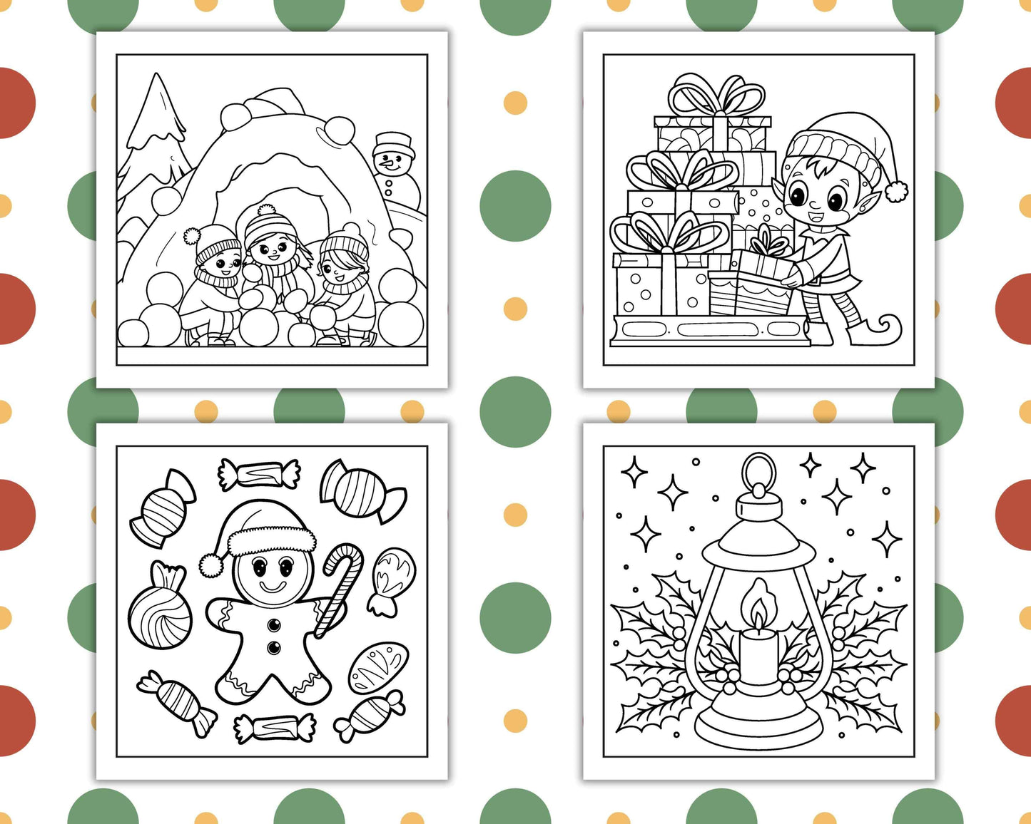 120 Bold and Easy Christmas Coloring Pages Printable PDF Instant Download