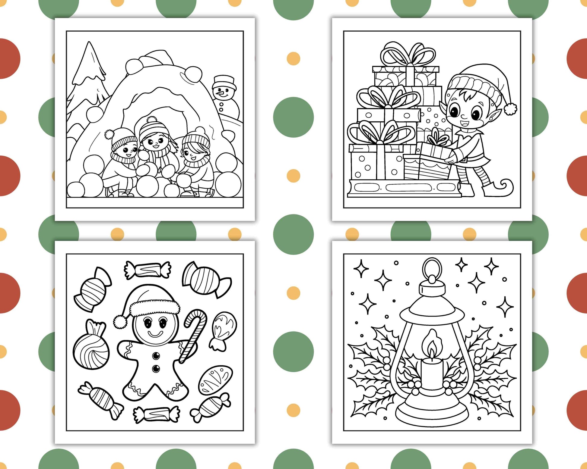 120 Bold and Easy Christmas Coloring Pages Printable PDF Instant Download