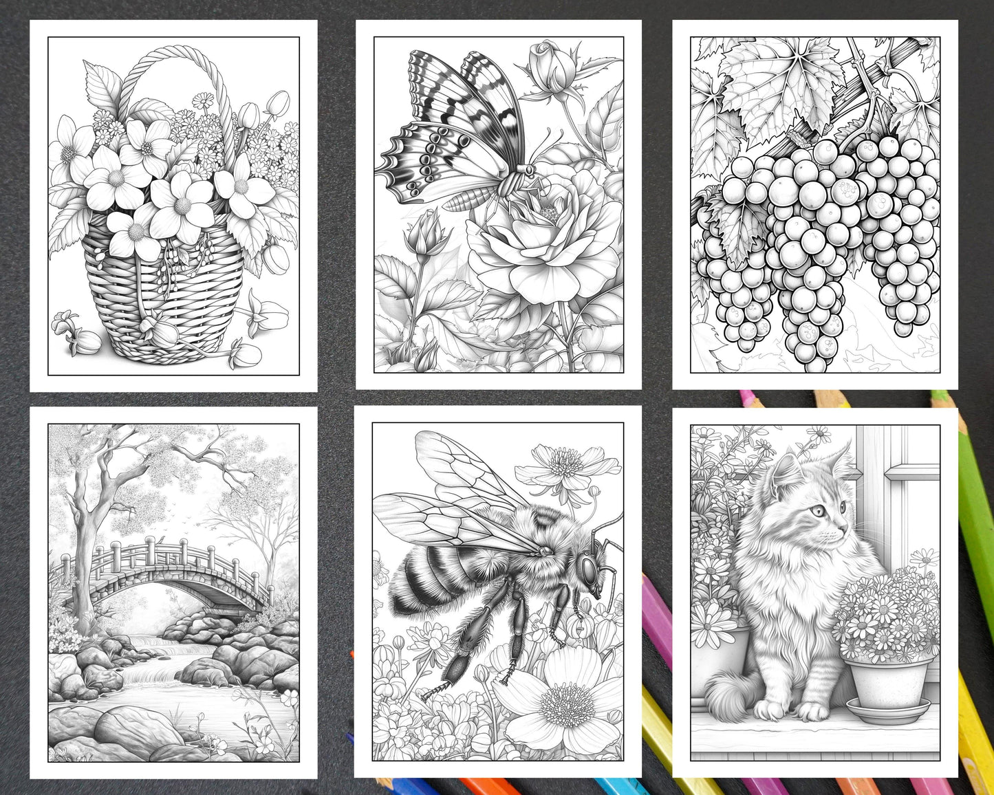 50 Spring Serenity Adult Coloring Pages Printable PDF Instant Download