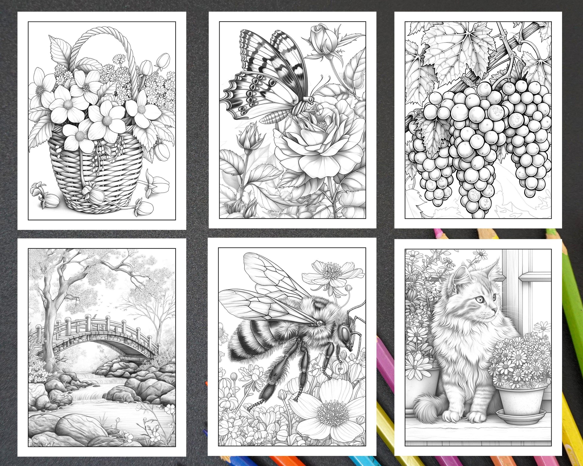 50 Spring Serenity Adult Coloring Pages Printable PDF Instant Download