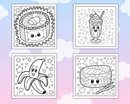 160 Bold and Easy Kawaii Food Coloring Pages