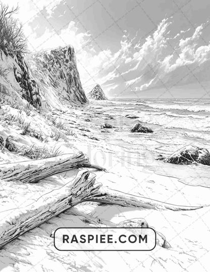 82 Winter Landscapes Adult Coloring Pages