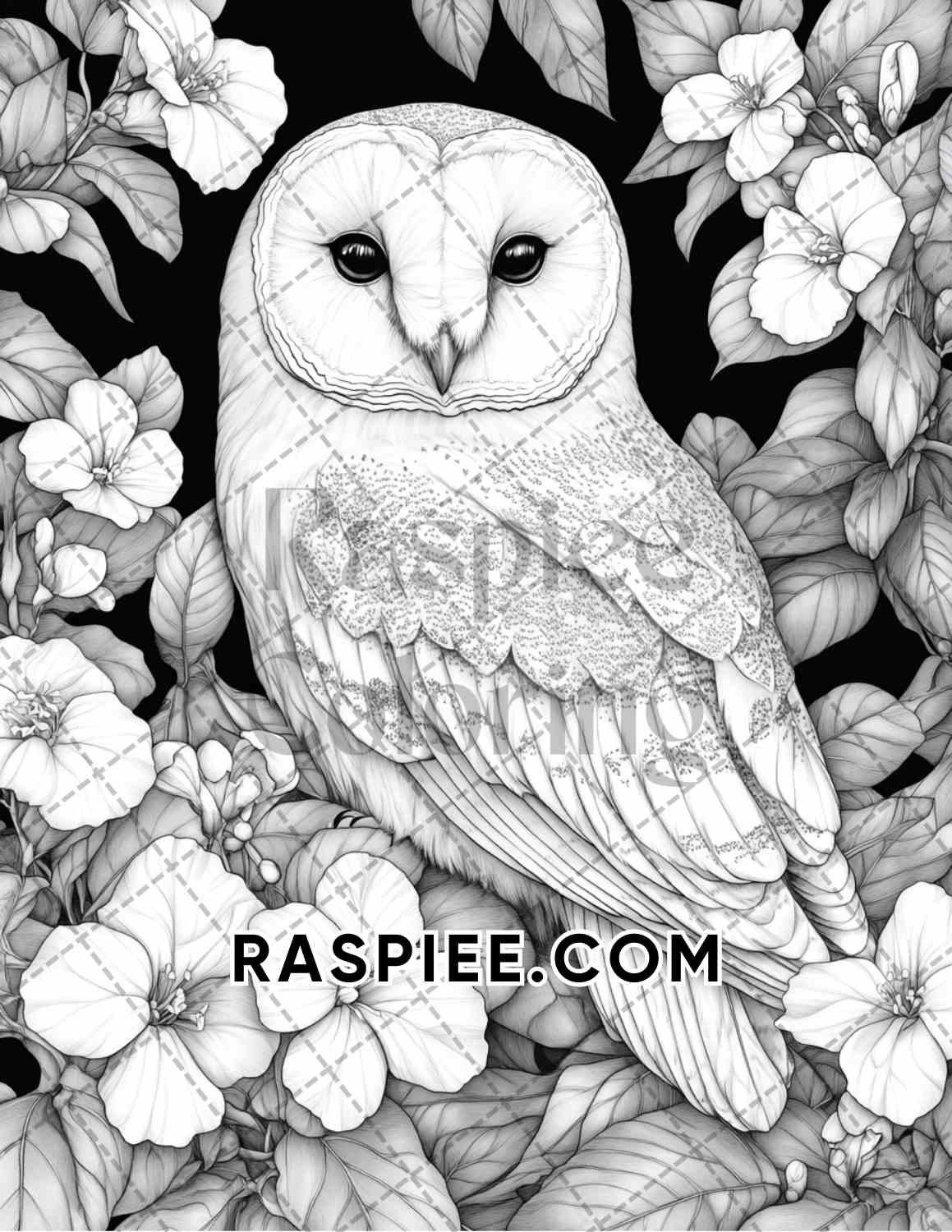Flowers and Birds Adult Coloring Pages Printable PDF Instant Download