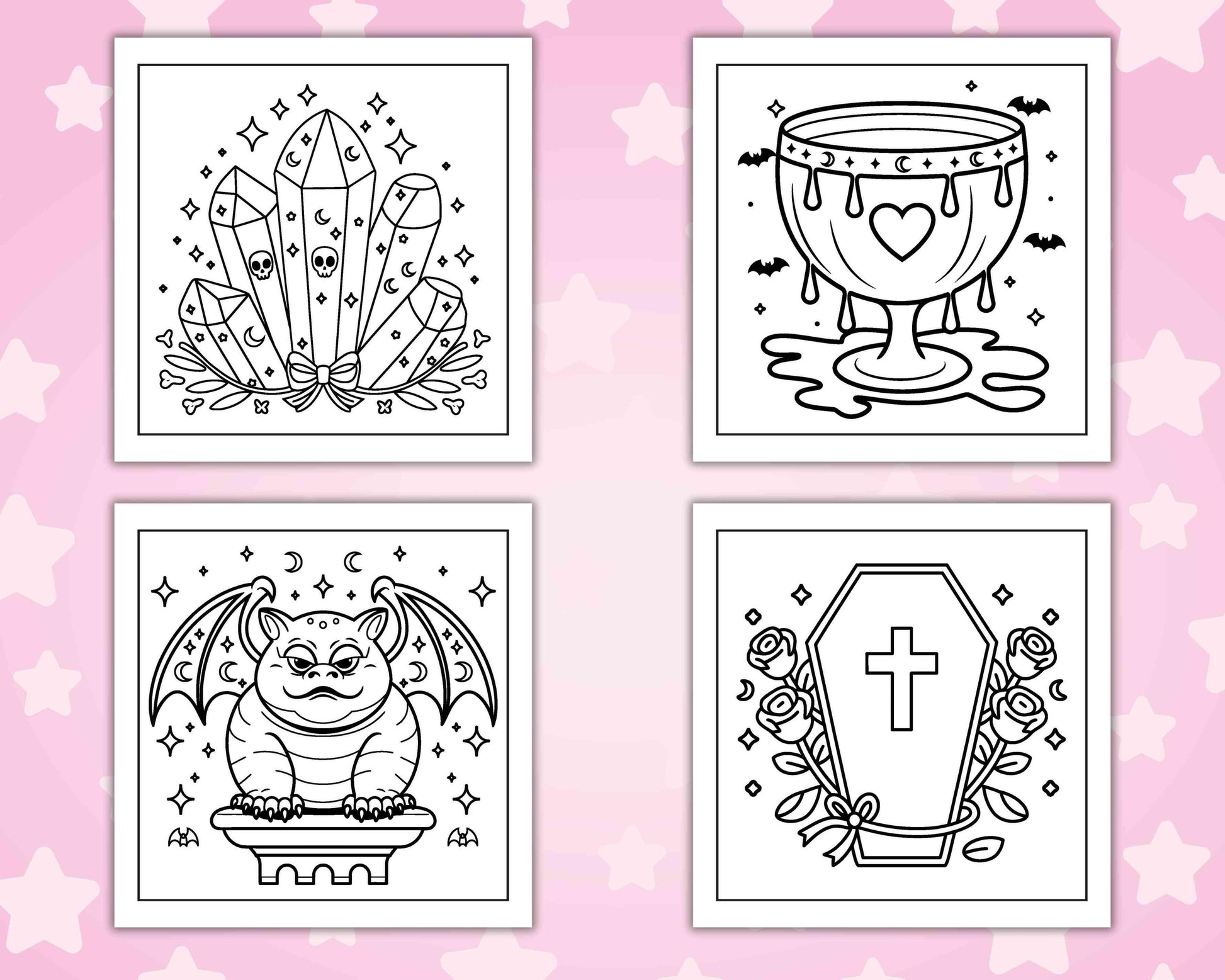 82 Bold and Easy Creepy Kawaii Coloring Pages