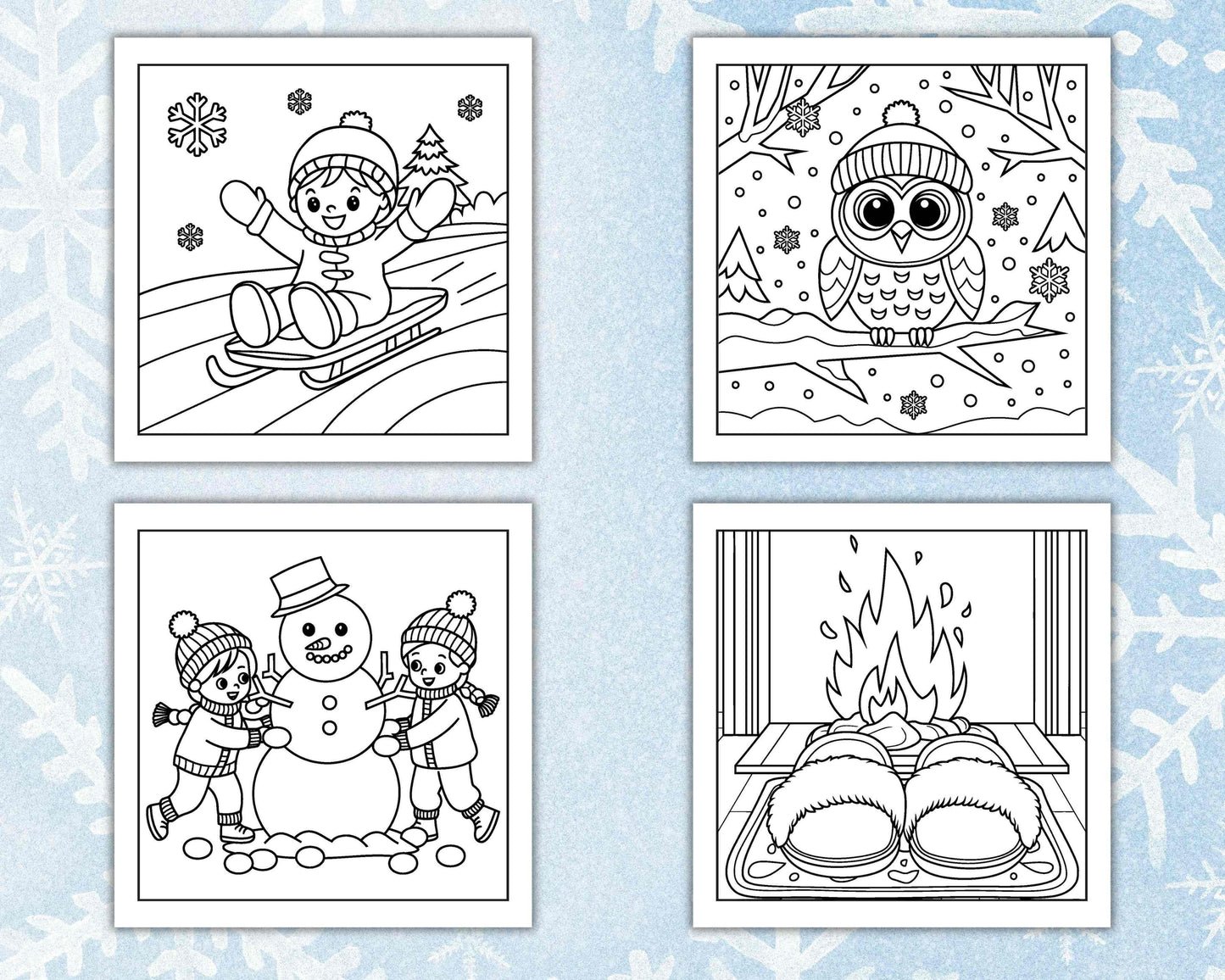 126 Bold and Easy Cozy Winter Coloring Pages