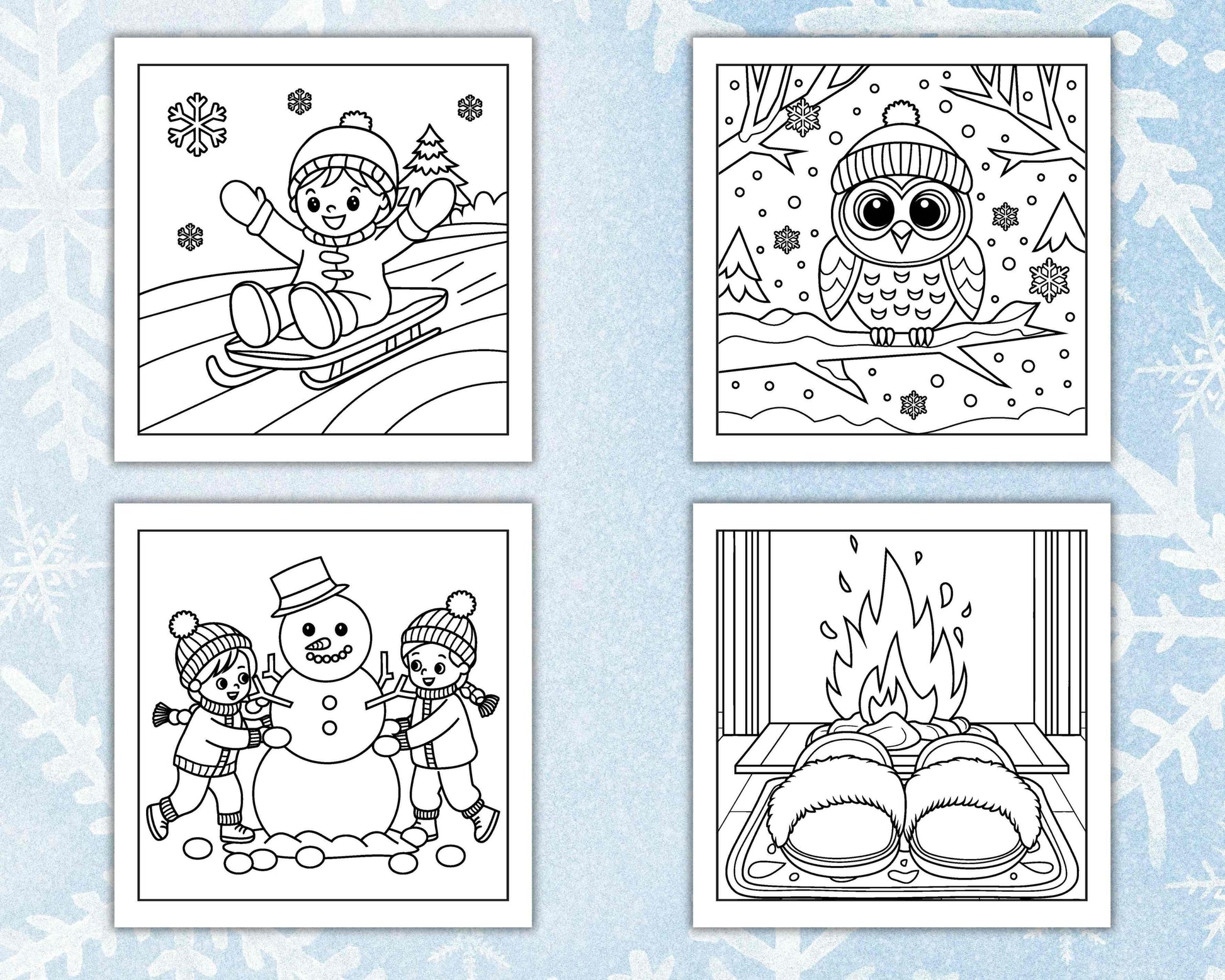126 Bold and Easy Cozy Winter Coloring Pages