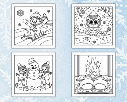 126 Bold and Easy Cozy Winter Coloring Pages