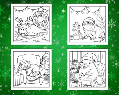114 Bold and Easy Festive Corner Christmas Coloring Pages
