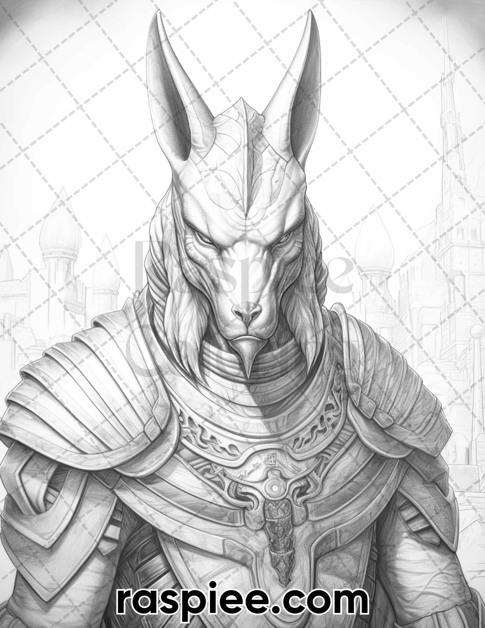 52 Mythology Gods Grayscale Coloring Pages for Adults, Printable PDF Instant Download